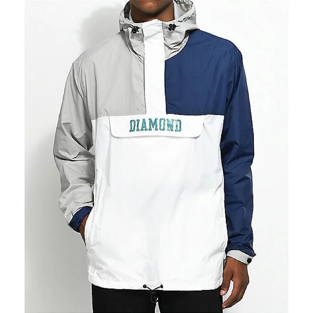 Diamond Supply Drexel Nylon Colorblock Windbreaker Jacket Men's Medium